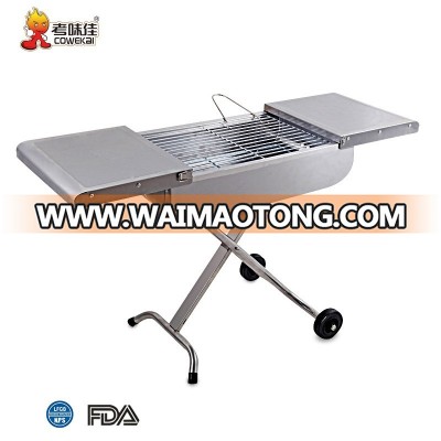 Fashion Design Portable Trolley BBQ With Lids And Wheels